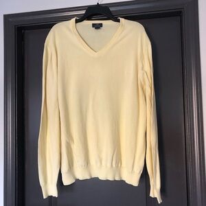 Brooks brothers butter yellow light yellow long sleeve v-neck cotton sweater